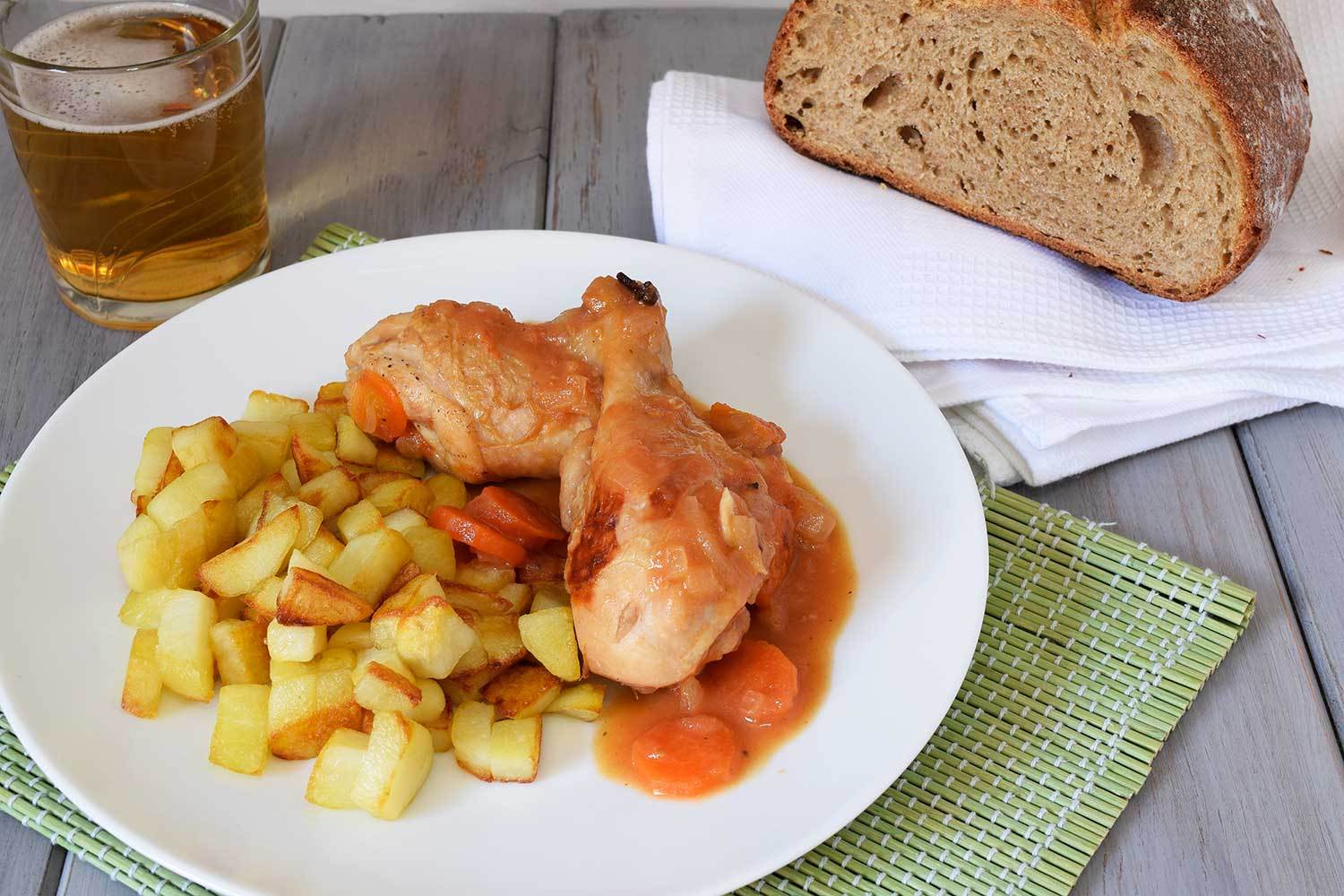 Pollo a la cerveza con canela