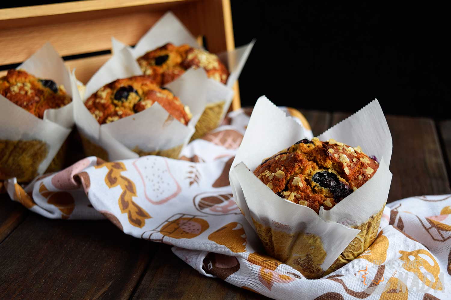 Muffins de avena y arándanos No me comes nada