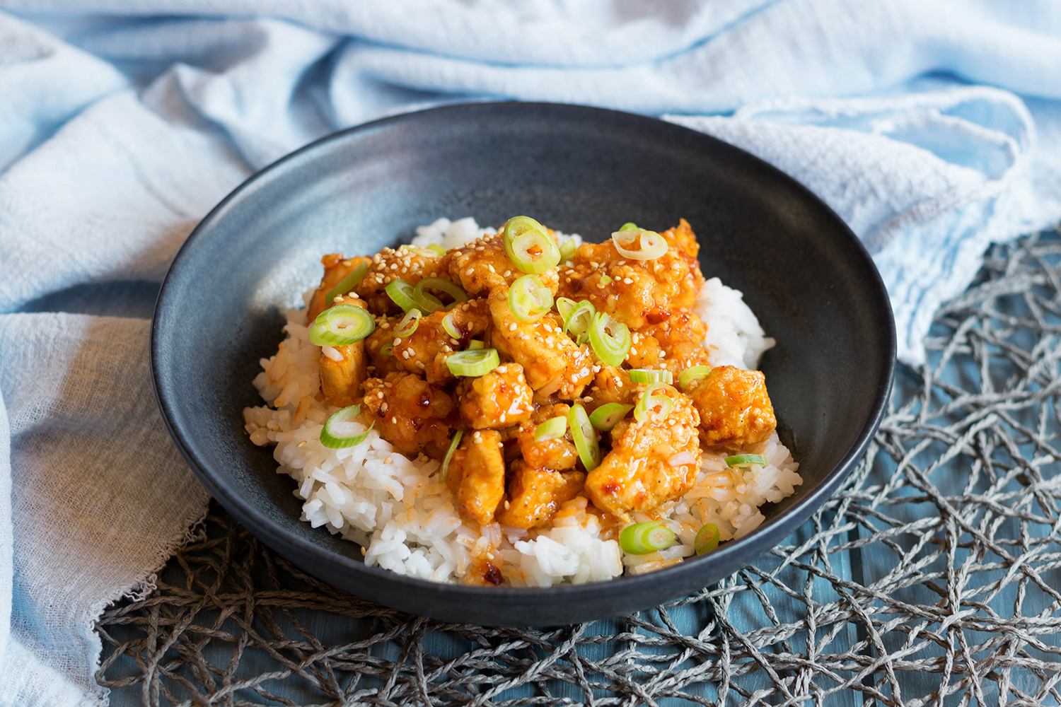 Tofu crujiente estilo coreano