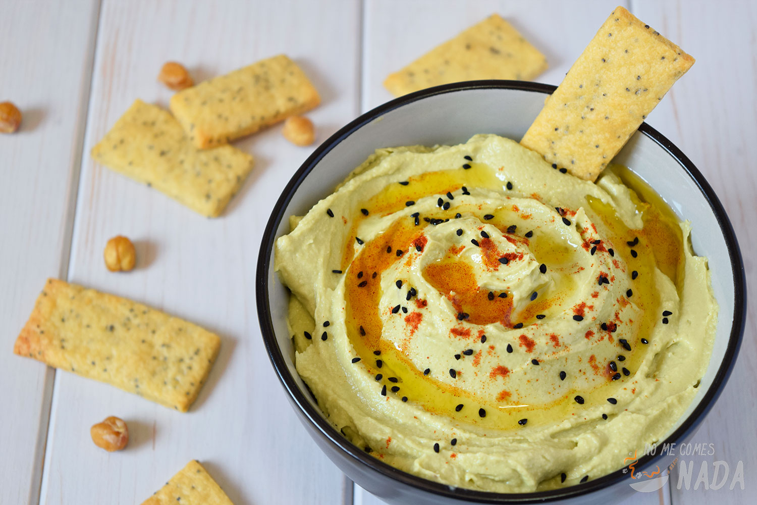 Hummus de aguacate - No me comes nada